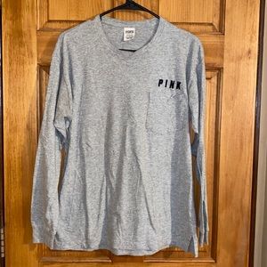 Victoria’s Secret PINK Grey Long Sleeve Tee